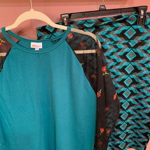 Lularoe Randy with lace sleeves and Cassie